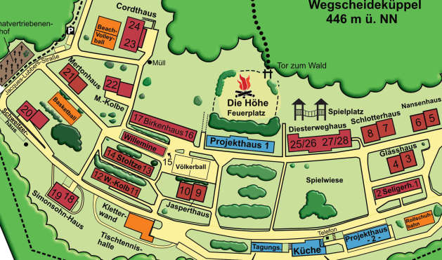 Frankfurter Schullandheim Wegscheide Wegscheide Bad Orb Stiftung Frankfurter Schullandheim Wegscheide - Übersichtsplan